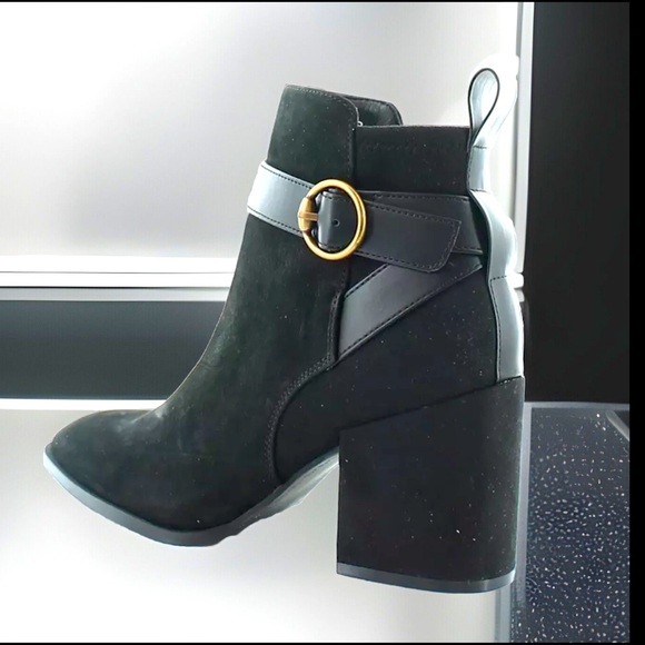 Vionic Women's Tenley Bootie Leather Suede Water Repellent Block/Square Toe - Picture 7 of 15